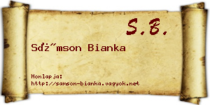 Sámson Bianka névjegykártya